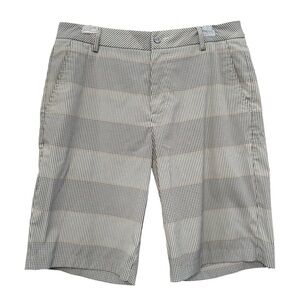PUMA Mens Golf Shorts 32 Gray Plaid Check Stretch Flat Front